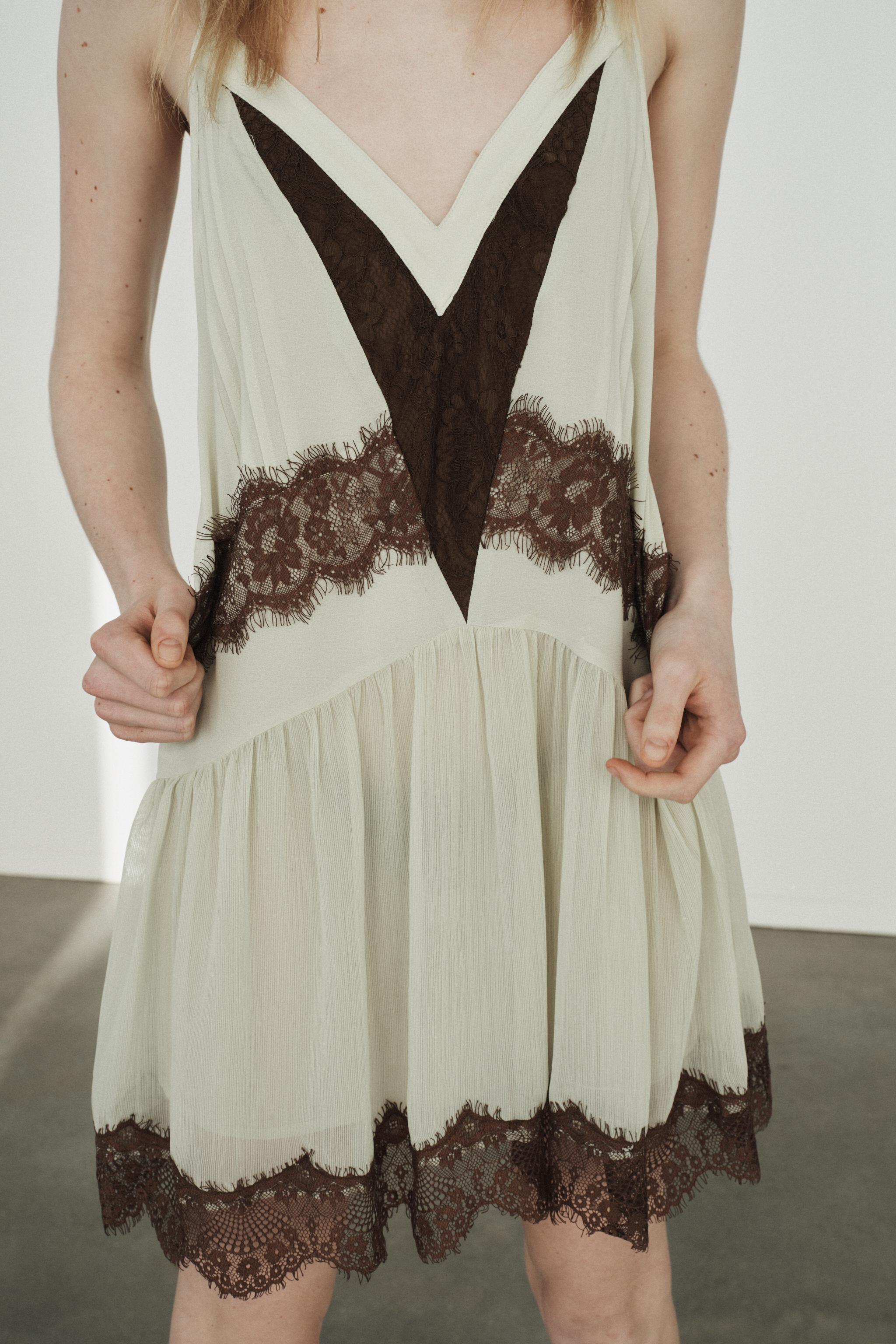 SHORT COMBINATION LACE DRESS