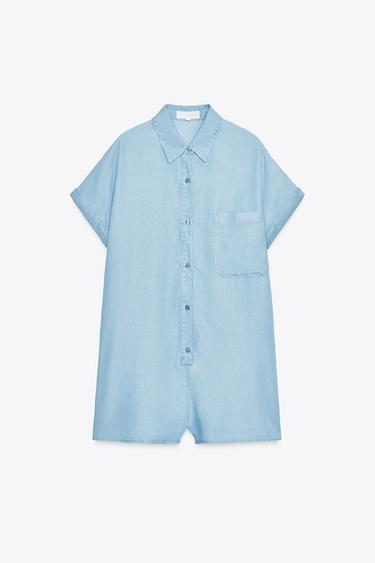 FLOWING JUMPSUIT WITH POCKETS - Light blue by Zara - Image 3