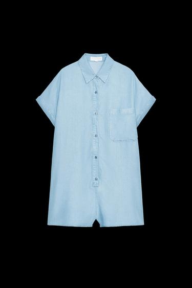 FLOWING JUMPSUIT WITH POCKETS - Light blue by Zara - Image 0