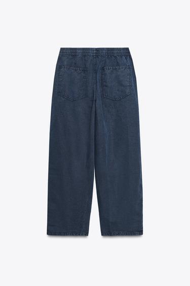 JOGGER TROUSERS WITH SEAMS - Blue by Zara - Image 5