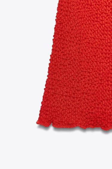 JUPE LONGUE TEXTURÉE - Rouge soutenu de Zara - Image 2