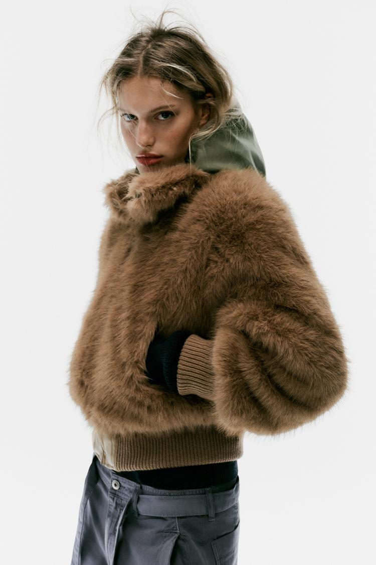 Chaqueta bomber efecto pelo
