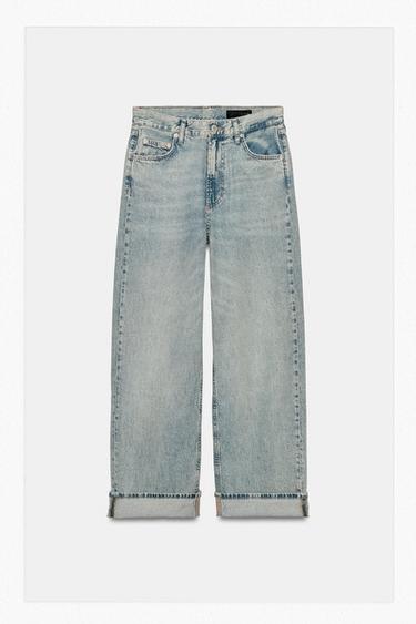 ZW COLLECTION MID-WAIST BAGGY JEANS - Light blue by Zara