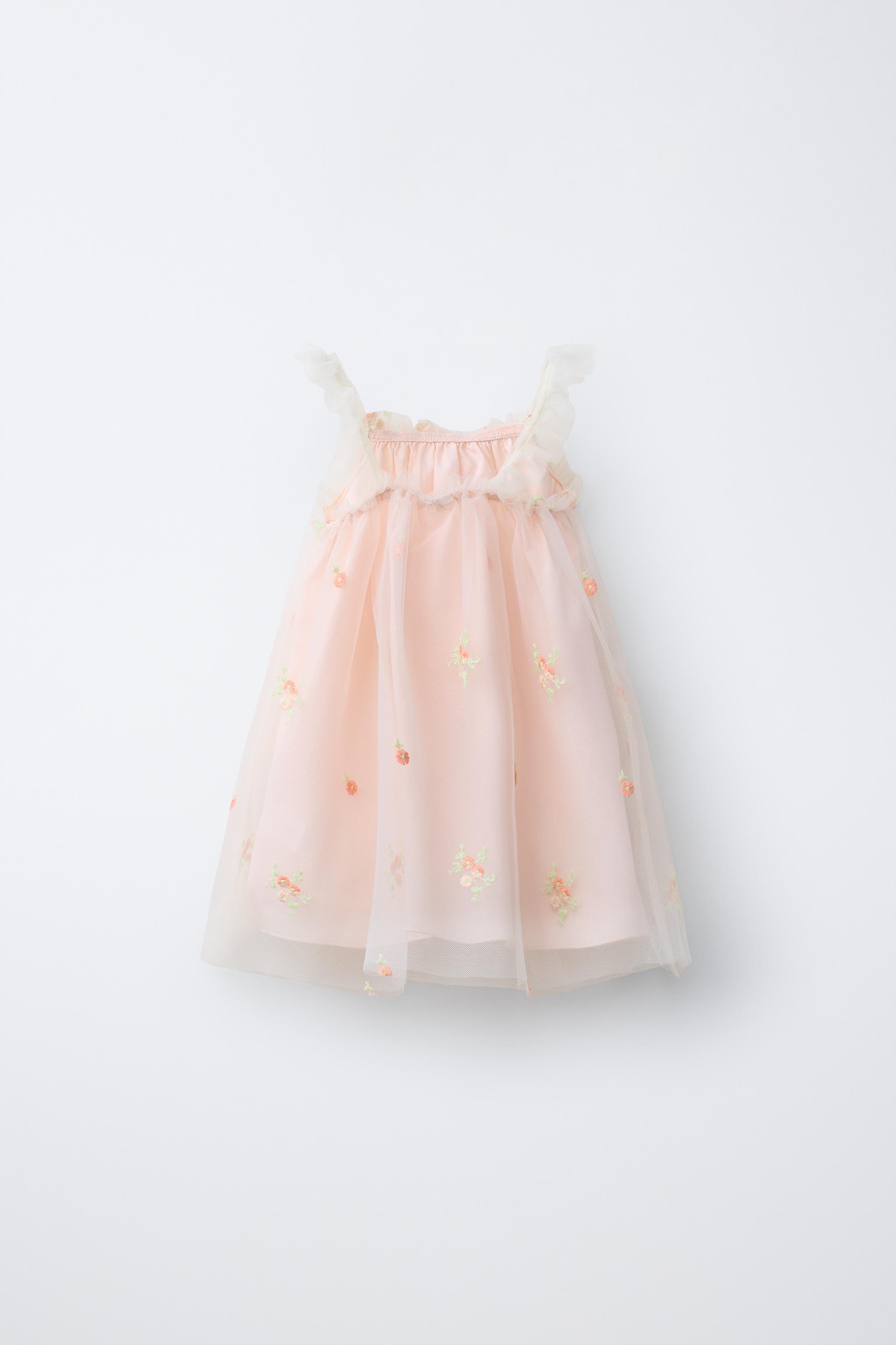 FLORAL TULLE DRESS - Oyster-white | ZARA United States FLORAL TULLE DRESS - Oyster-white | ZARA United States