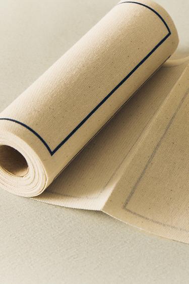ROLL OF COTTON NAPKINS WITH BORDER (PACK OF 20) - Blue by Zara