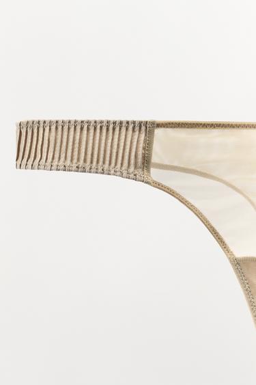 TANGA BIMATIÈRE PLISSÉ - Perle / Beige de Zara - Image 4