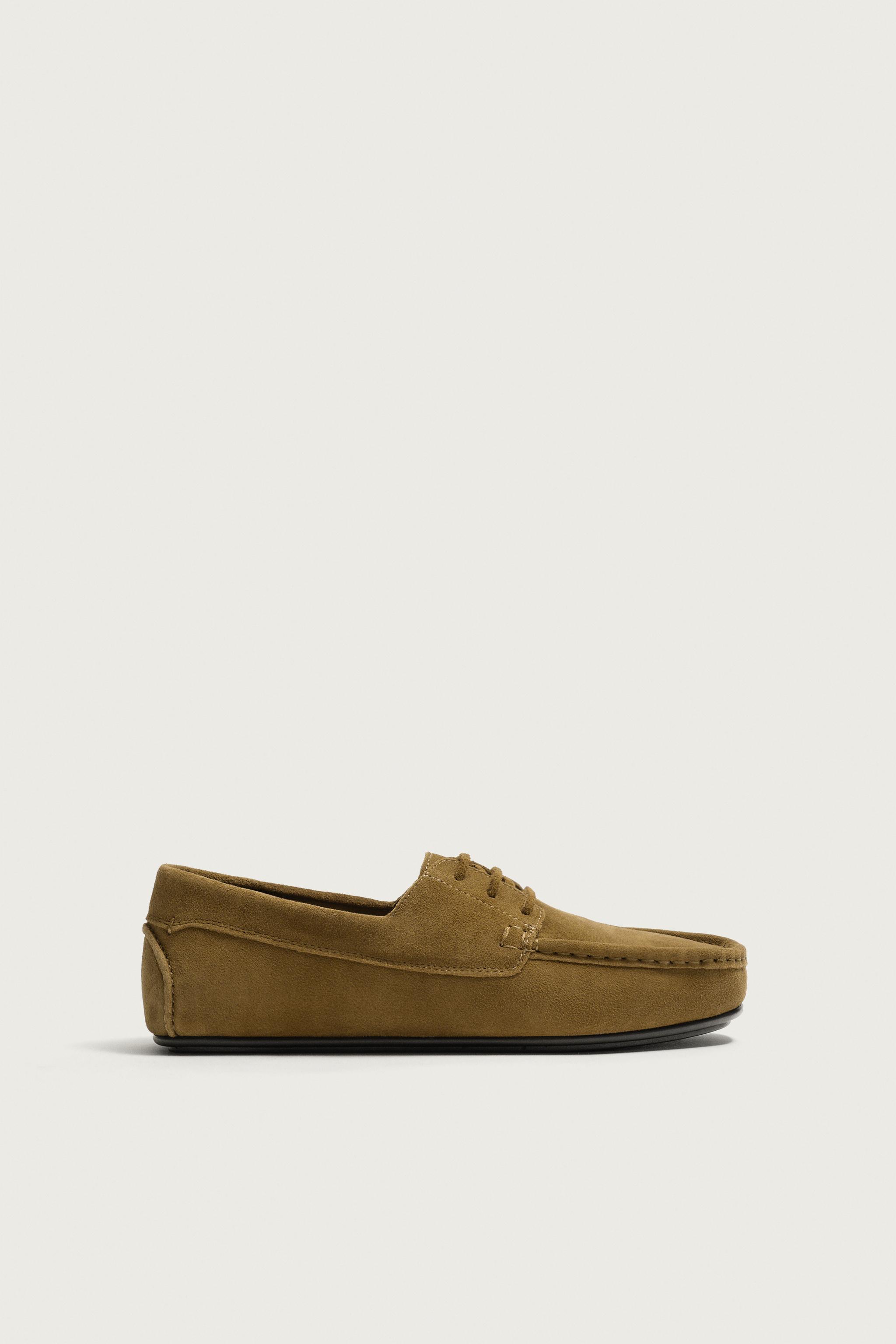 レザーデッキシューズ - トープグレー | ZARA Japan / 日本