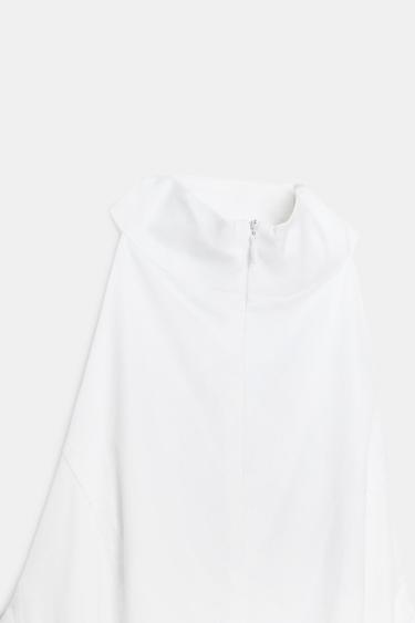 HALTER NECK MIDI DRESS WITH GODET HEM - White by Zara - Image 8