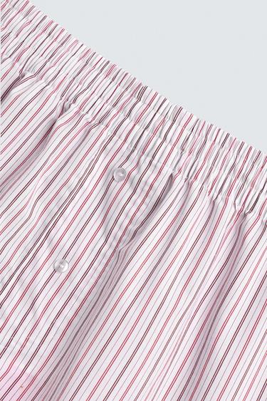 EMBROIDERED POPLIN BOXERS - Ecru / Blue by Zara - Image 3