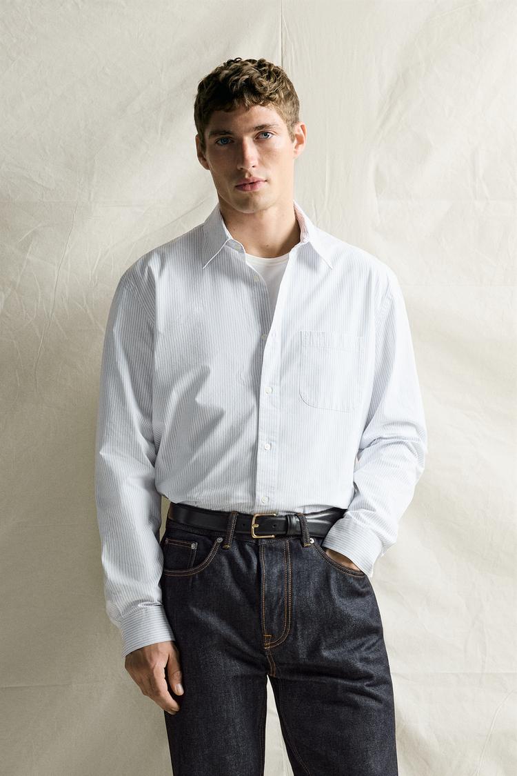 STRIPED POPLIN SHIRT