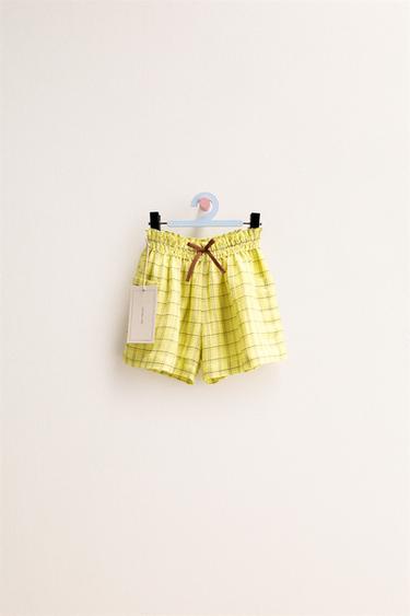 ZARA TIMELESS - BERMUDA CUADROS CON LINO - Lima de Zara - Imagen 0