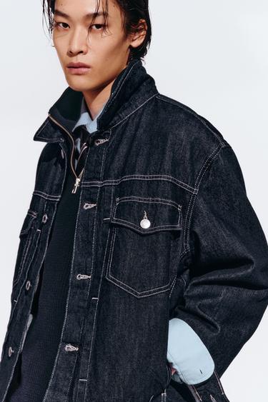 Zara 加大版型牛仔外套 - 靛青色