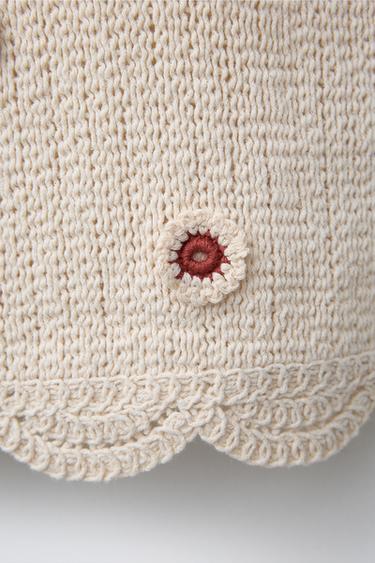 HAUT EN MAILLE CROCHET - Écru de Zara - Image 3