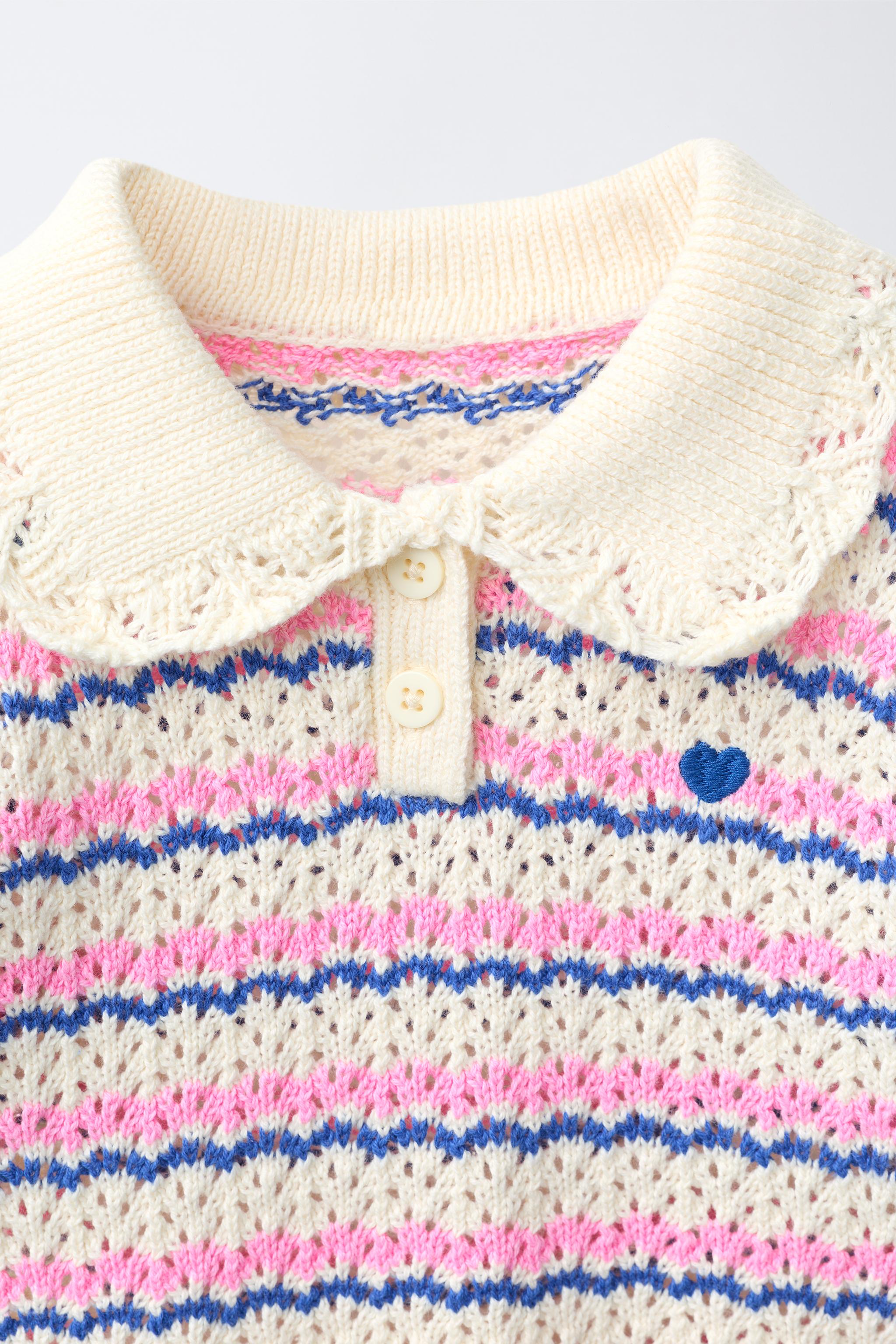 Детские свитеры Zara STRIPED KNIT POLO — фото 3