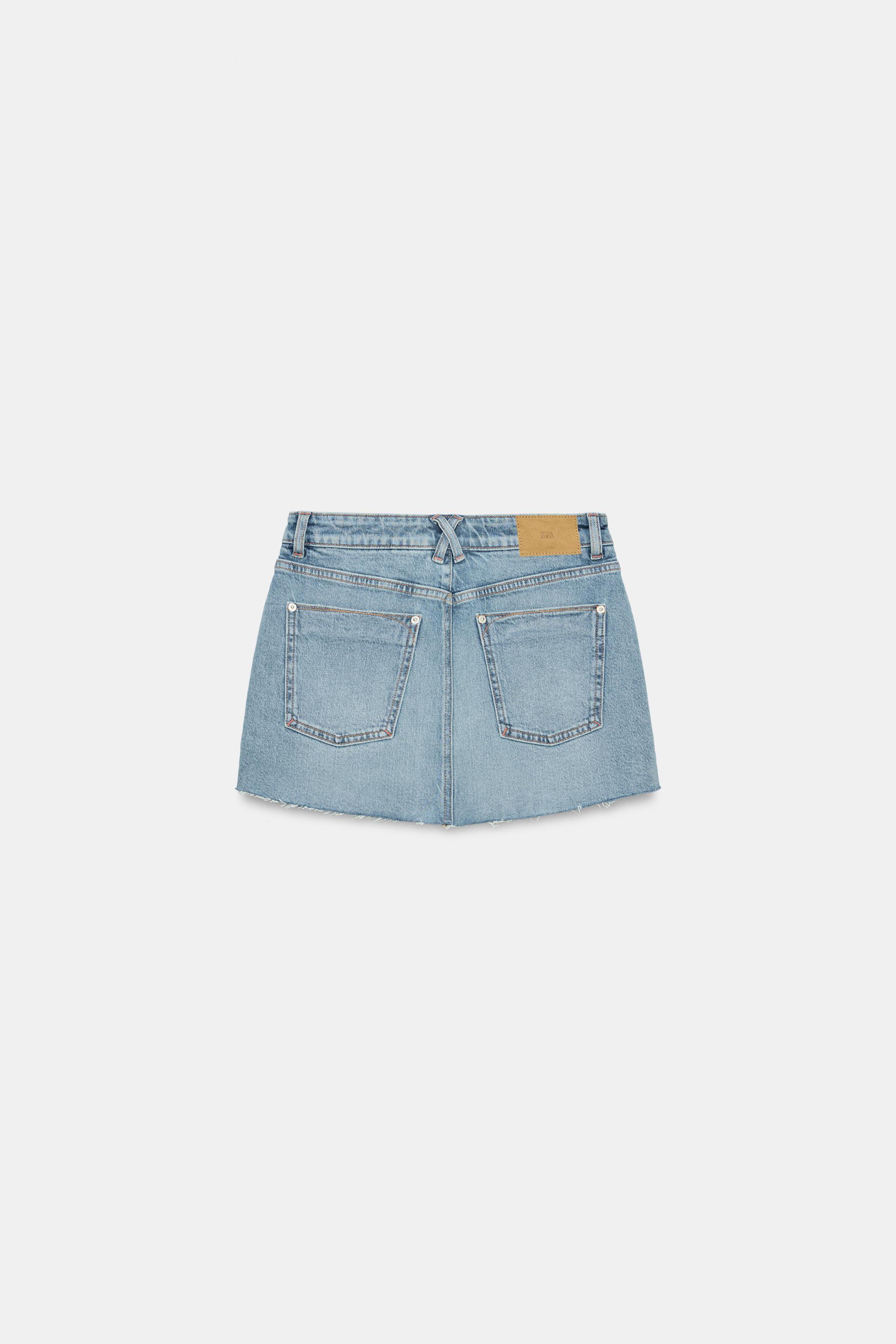 Z1975 DİKİŞSİZ PAÇA DENIM ŞORT ETEK - Görsel 8