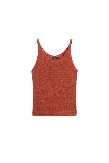 Débardeur structuré en coton mélangé - Tuile de Zara