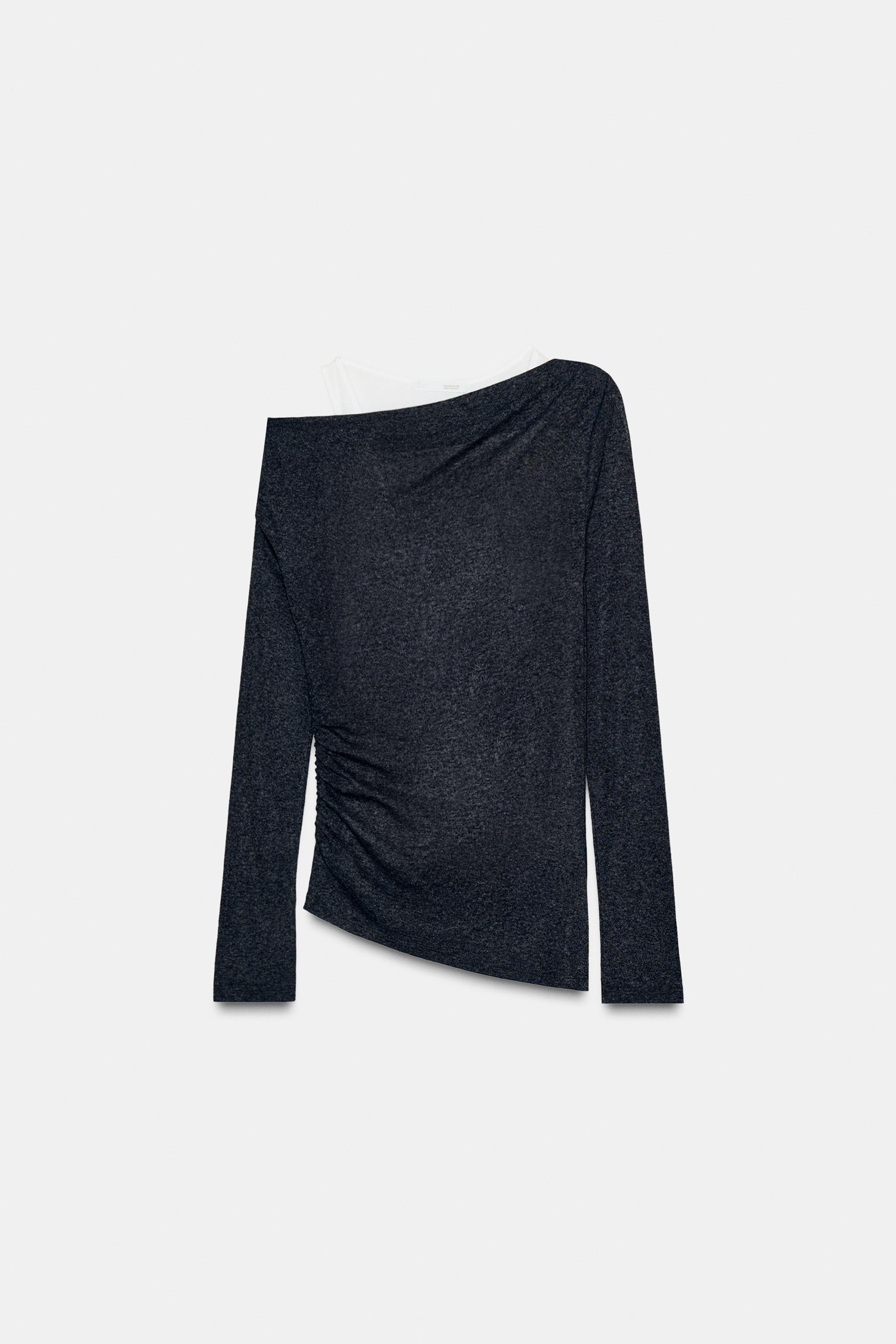 T-SHIRT ASYMÉTRIQUE EFFET DOUBLE