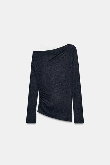 تيشرت غير متناسق بتأثير مزدوج - 831 by Zara