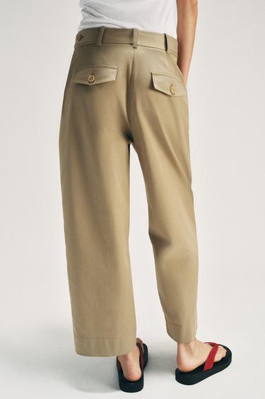LOW-RISE TROUSERS WITH SIDE BELT LOOPS - camel by Zara - Image 2