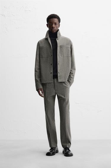 TEXTURED SLIM FIT TROUSERS - Beige-brown by Zara
