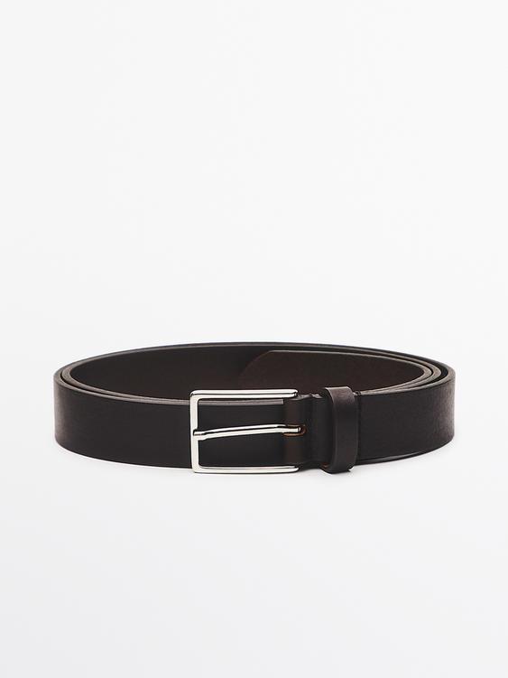 Nappa leather belt with rectangular buckle from Zara - $90