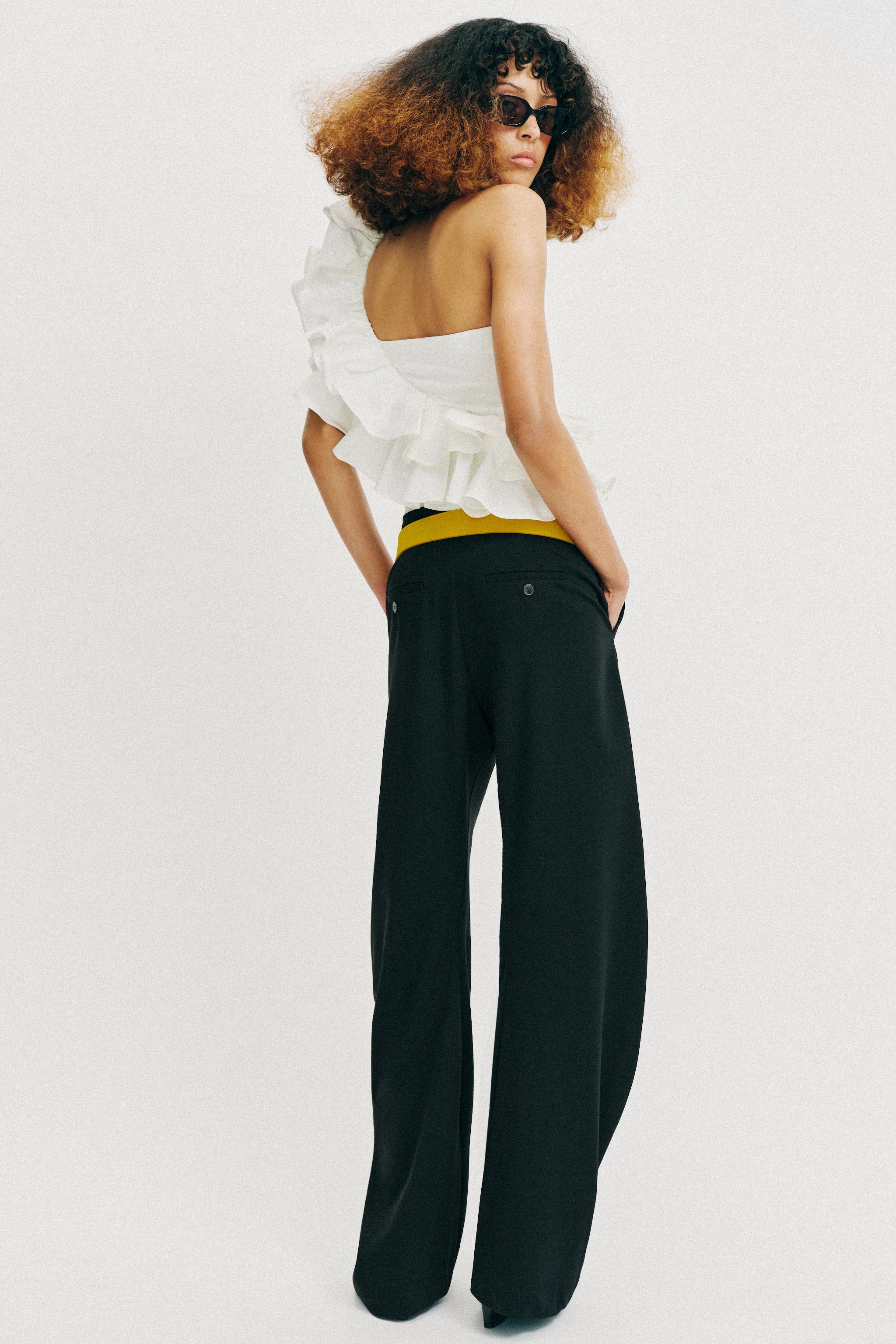 ASYMMETRIC RUFFLED BODYSUIT