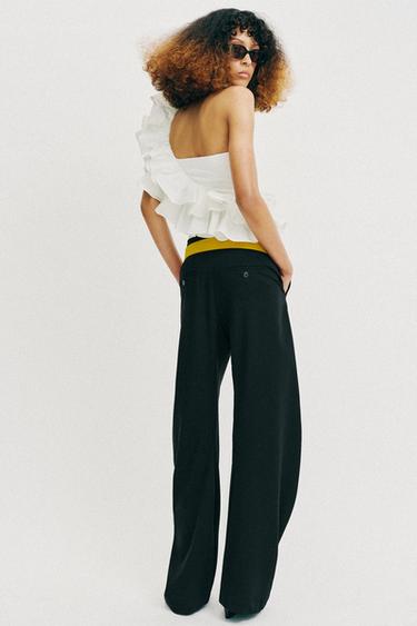 BODY ASYMÉTRIQUE À VOLANT - Blanc cassé de Zara - Image 5