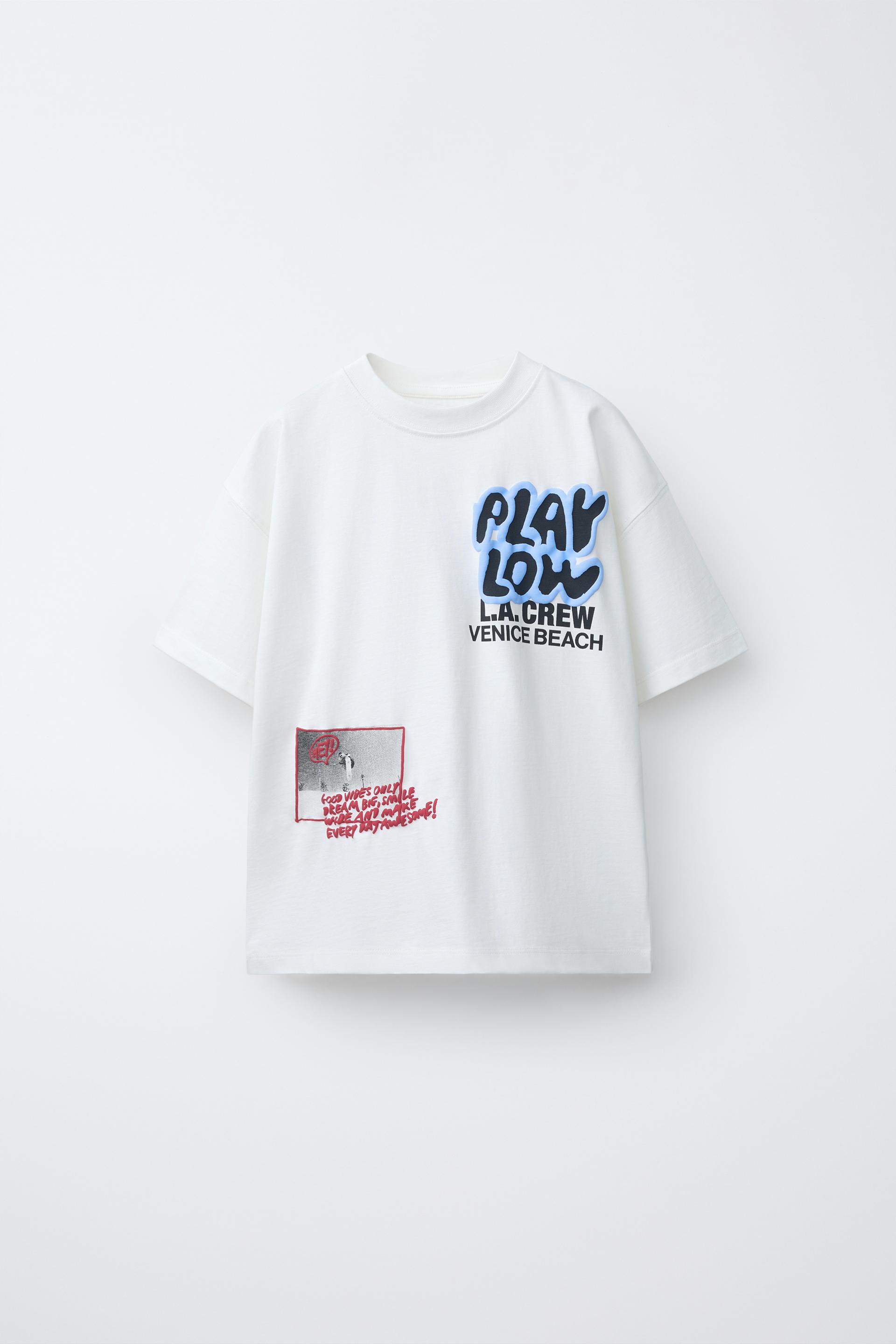 T-Shirt With Raised Print