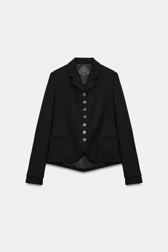 VESTE DROITE À BOUTONS ZW COLLECTION - Noir de Zara - Image 2