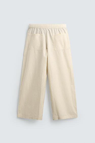 PANTALON COUPE DÉCONTRACTÉE À RAYURES CONTRASTANTES - Rayures de Zara - Image 7