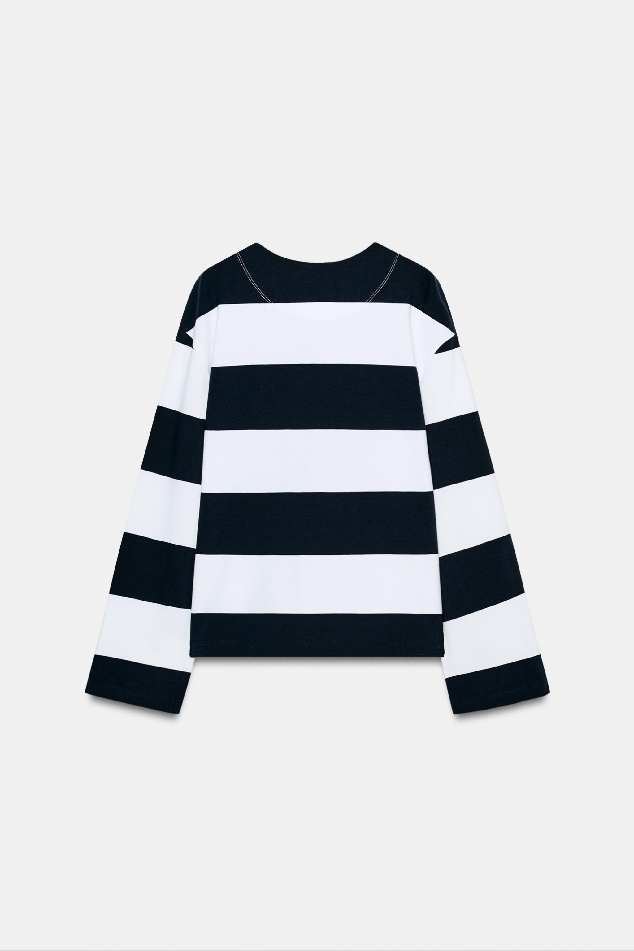 ETİKETLİ ÇİZGİLİ T-SHIRT - Görsel 5