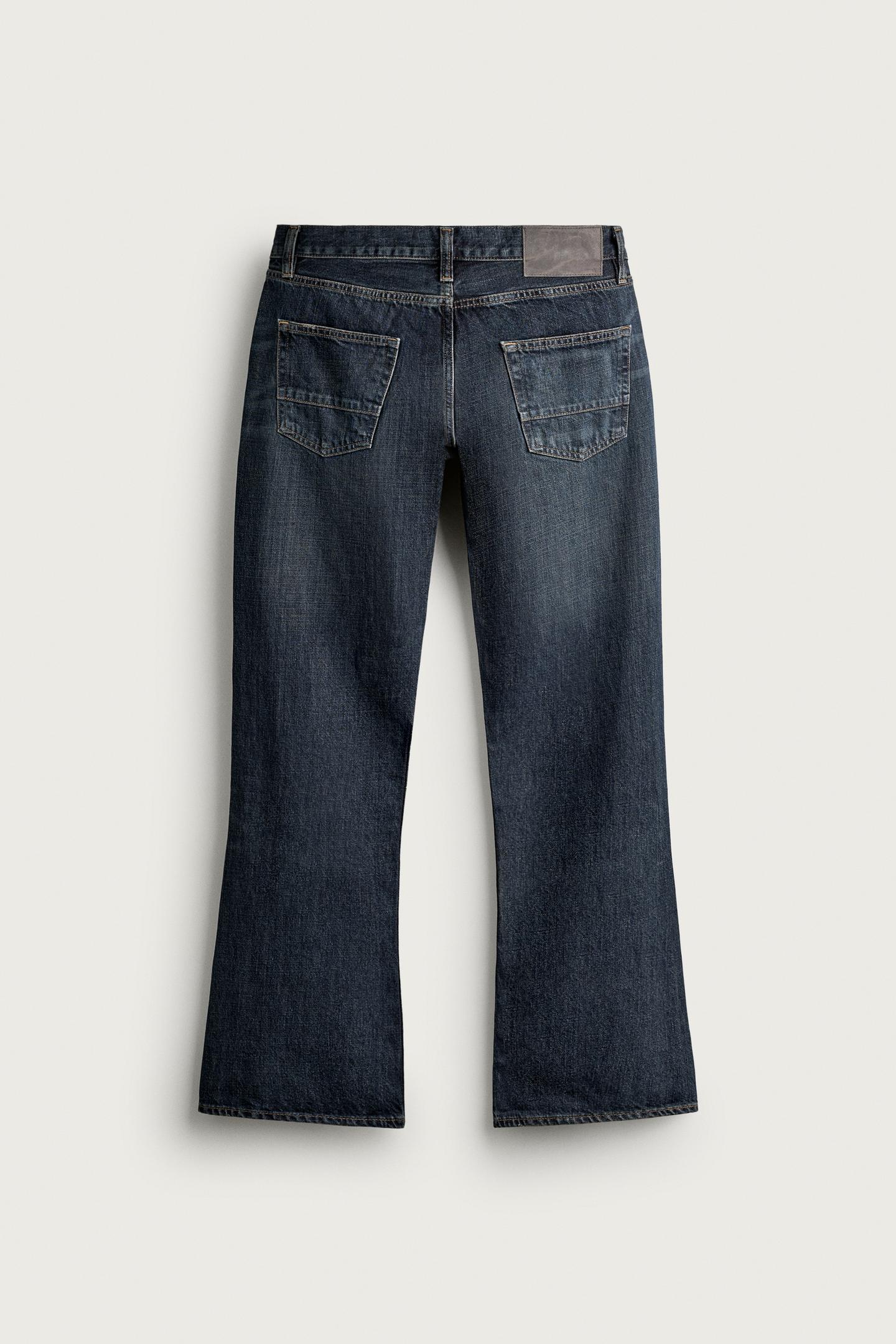 Мужские джинсы Zara Flare Fit, цвет: Синий / Зелёный — фото 7