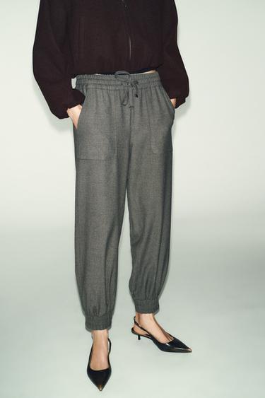 PANTALÓN JOGGER BAJO PUÑO - Khaki vigoré de Zara