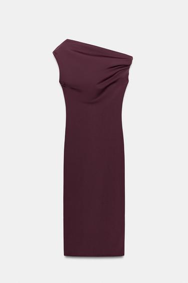 ROBE MI-LONGUE ASYMÉTRIQUE - Bordeaux de Zara - Image 6