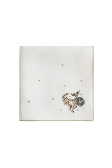 BESTICKTE LEINENSERVIETTE STEINBOCK | MARISA BERENSON - Cremefarben von Zara
