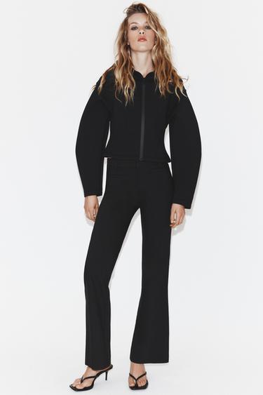 CHAQUETA ENTALLADA EFECTO NEOPRENO - Negro de Zara