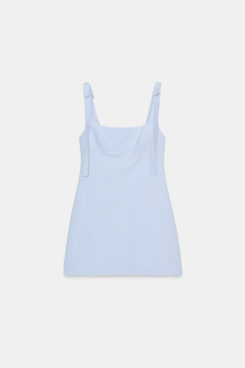 zara blue check dress Boden Women's Zara Cross Waist Jersey Dress in Blue