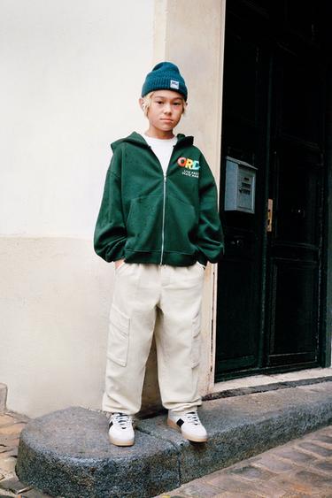 CORDUROY CARGO TROUSERS - Mid-ecru by Zara