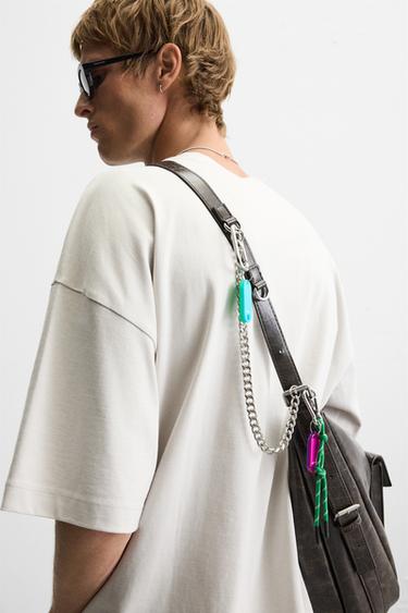 SHOULDER BAG WITH CHAINS - Brown by Zara - Image 1