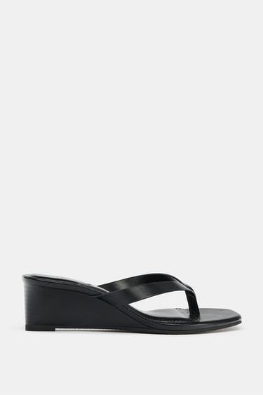 WEDGE HEELED SANDALS - Black by Zara
