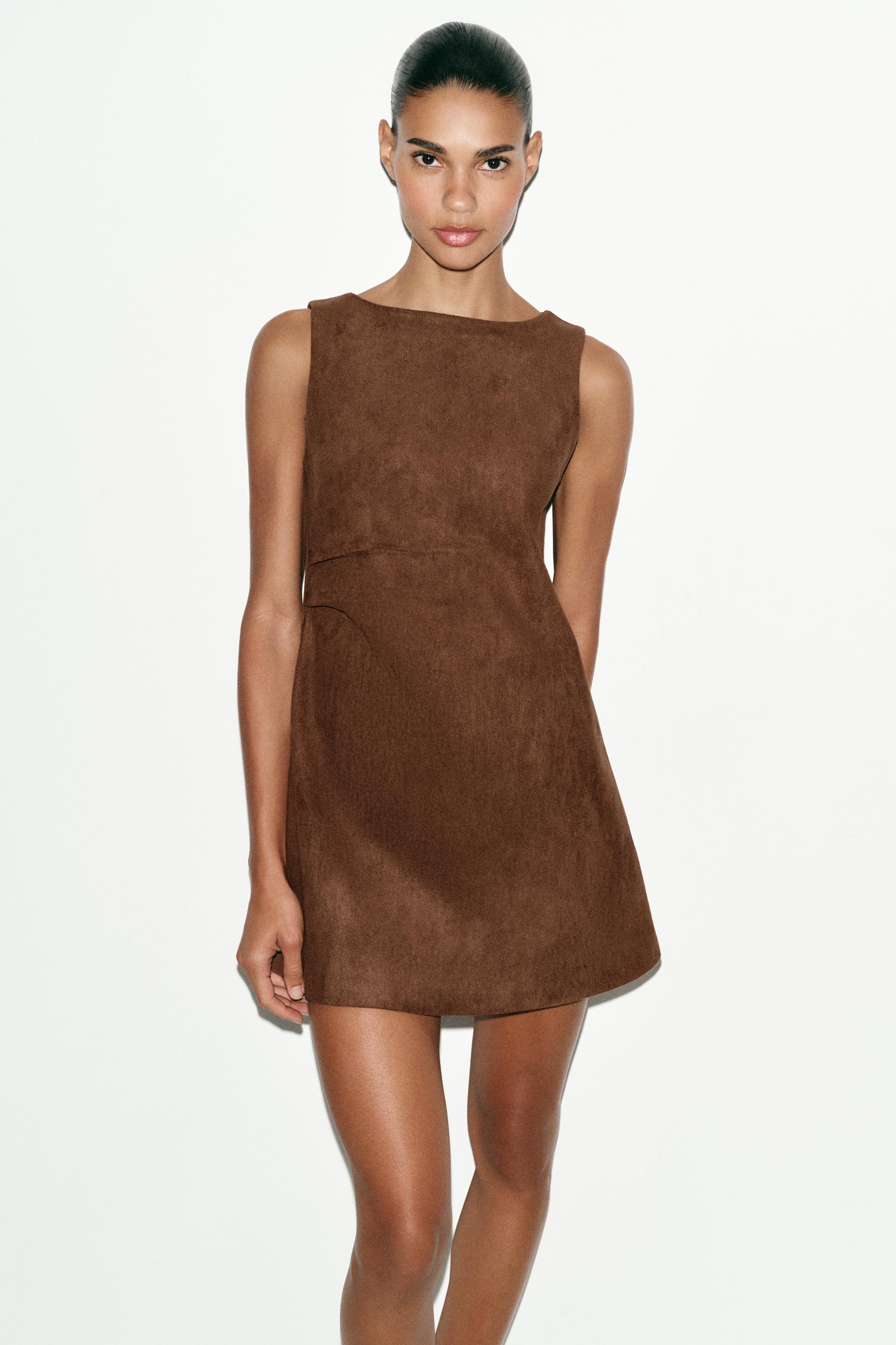 FAUX SUEDE SHORT DRESS
