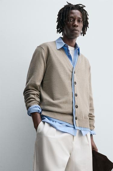 CARDIGAN WITH CONTRAST TRIMS - Beige by Zara - Image 5