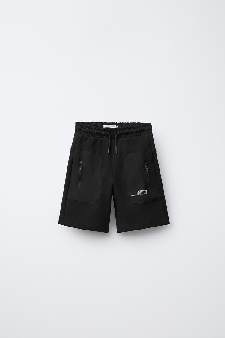 CALÇÕES BERMUDA SPORTY COMBINADOS Preto ZARA Portugal