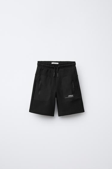 КОМБИНИРОВАННЫЕ СПОРТИВНЫЕ ШОРТЫ-БЕРМУДЫ — ЧЕРНЫЙ от Zara — изображение 0