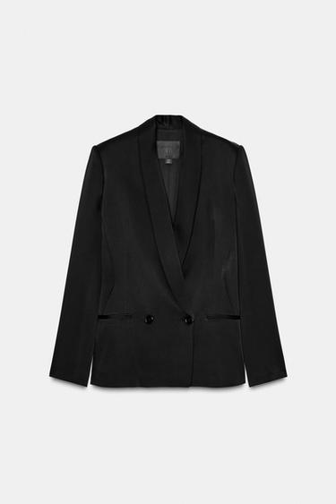 ZW COLLECTION LIMITED EDITION SATIN BLAZER - Black by Zara