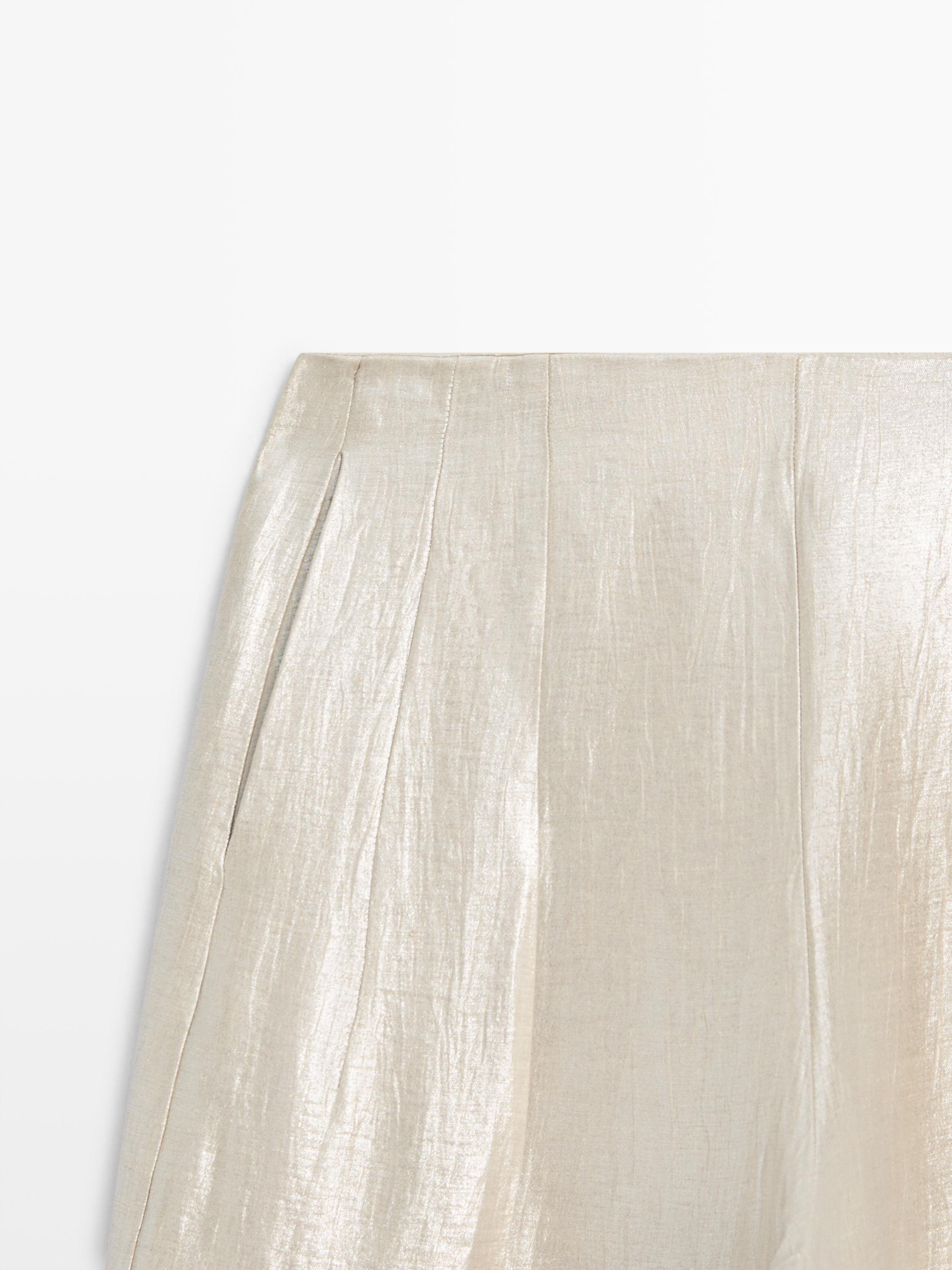 Flowing metallic linen trousers