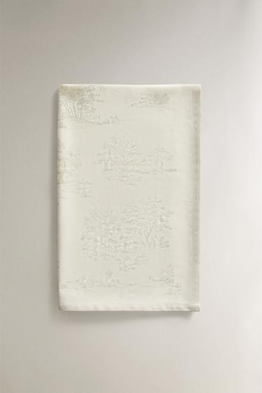 TOILE DE JOUY TABLE RUNNER WITH HORSES - Greenish by Zara - Image 4