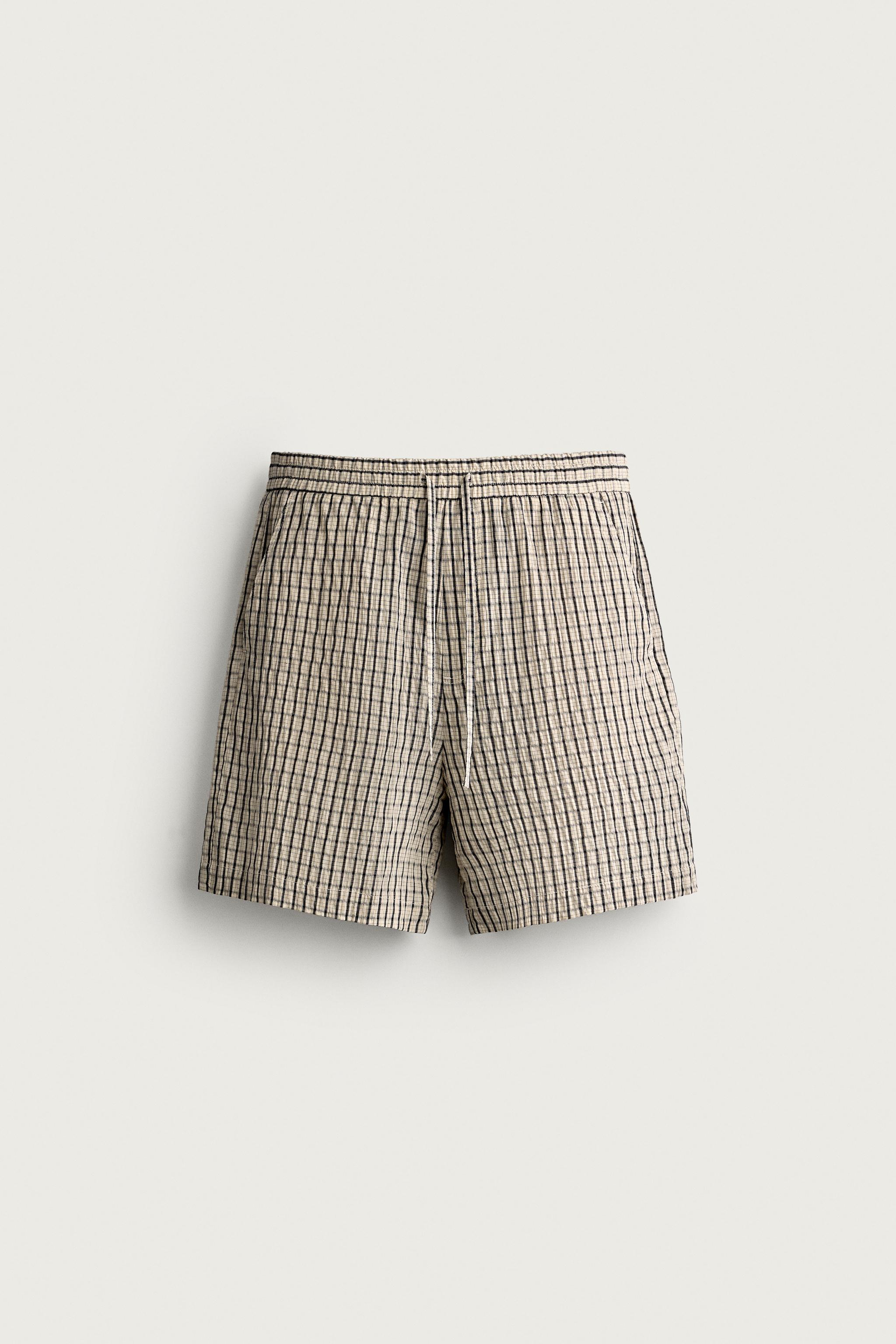 CHECKED RELAXED FIT SHORTS