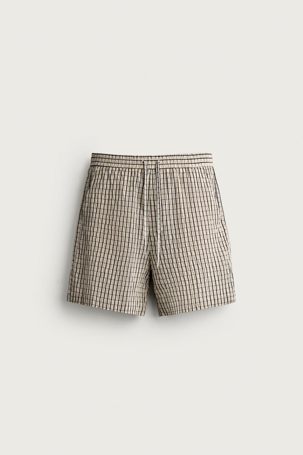 CHECKED RELAXED FIT BERMUDA SHORTS