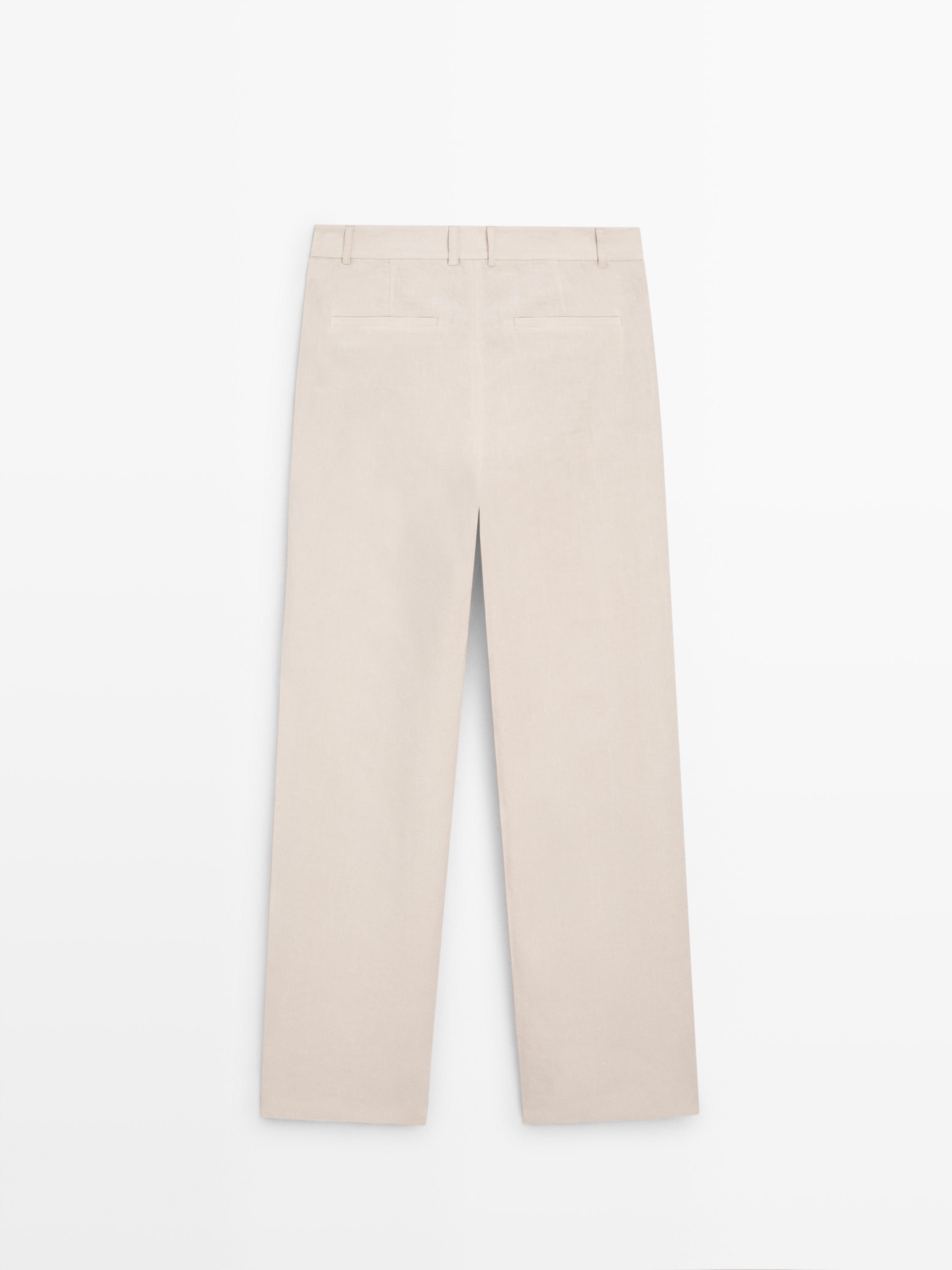 100% linen relaxed fit trousers